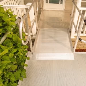 A custom ramp installed near an entry door.