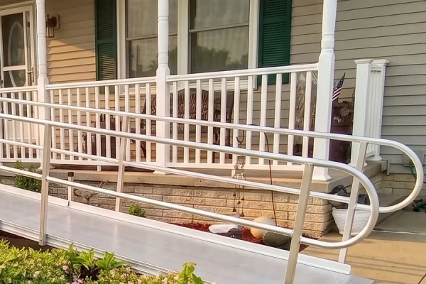 Ramps-aspect-ratio-600-400 A wheelchair ramp installed on the front of a home.